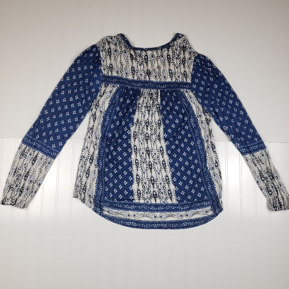 Lucky Brand blue patterned long sleeve tee - Picture 6 of 6